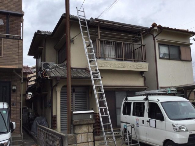 播磨町の瓦屋根の積み替え工事調査状況